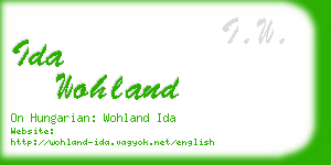 ida wohland business card